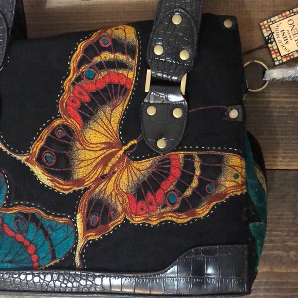 Bueno Butterflies Faux Suede Black Purse - Picture 3 of 8